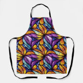 Levendig Glas in lood Floral: kleurrijk design Schort (Voorkant)