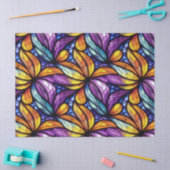 Levendig Glas in lood Floral: kleurrijk design Tissuepapier (Craft)