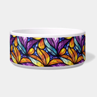 Levendig Glas in lood Floral: kleurrijk design Voerbakje