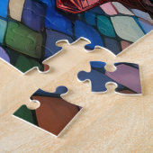Levendig Glas in lood stadsbeeld Legpuzzel (Zijkant)