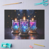 Levendig Glas Kaars Vakantie Decoupage Ambachtspap Tissuepapier (Craft)