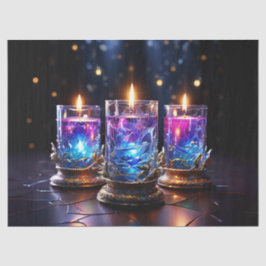 Levendig Glas Kaars Vakantie Decoupage Ambachtspap Tissuepapier