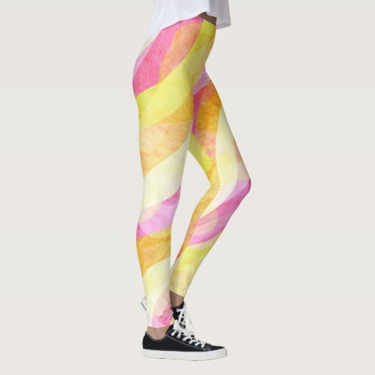 Levendig Golvend Abstract Patroon Leggings (Rechts)