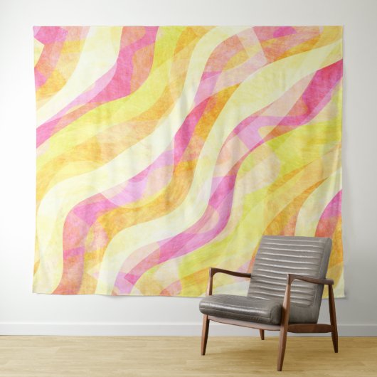 Levendig Golvend Abstract Patroon Wandkleed (In Situ (horizontaal))