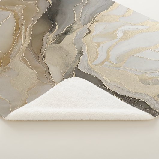 Levendig goud en ivoor sherpa deken (3/4)