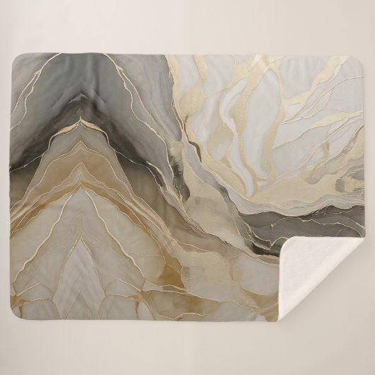 Levendig goud en ivoor sherpa deken (Voorkant (horizontaal))