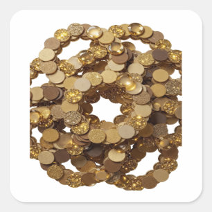 Levendig Goud GOUDEN MUNTEN Ambachtelijke Sticker