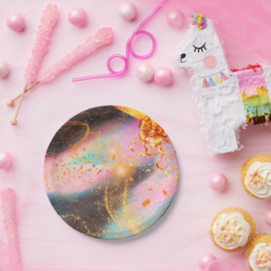 Levendig goud papieren bordje (Feest)