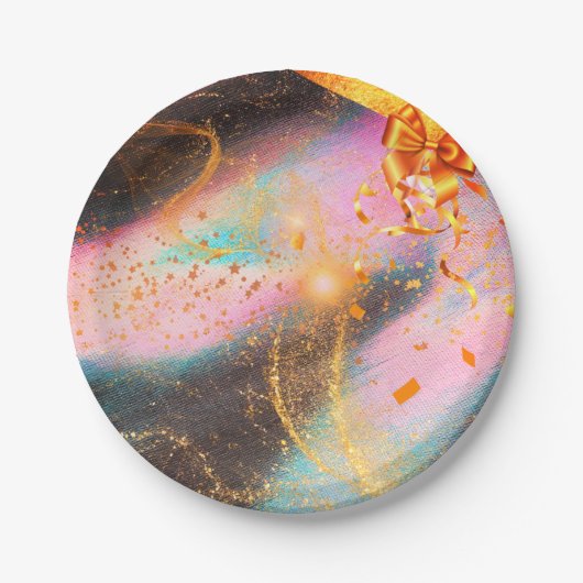 Levendig goud papieren bordje (Voorkant)