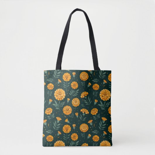 levendig goudsbloem patroon tote bag (Voorkant)