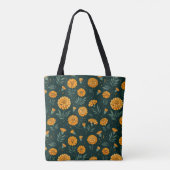 levendig goudsbloem patroon tote bag (Achterkant)