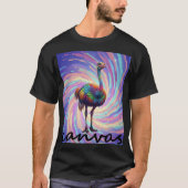 Levendig grafisch T-shirt, Kleurrijk Struisvogelde T-shirt (Voorkant)
