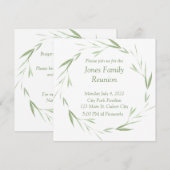 Levendig greenery gepersonaliseerde gezinsherenigi kaart (Voorkant / Achterkant)