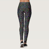 Levendig grijs cyclisch chaospatroon leggings (Achterkant)