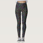 Levendig grijs cyclisch chaospatroon leggings (Voorkant)