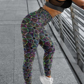 Levendig grijs cyclisch chaospatroon leggings
