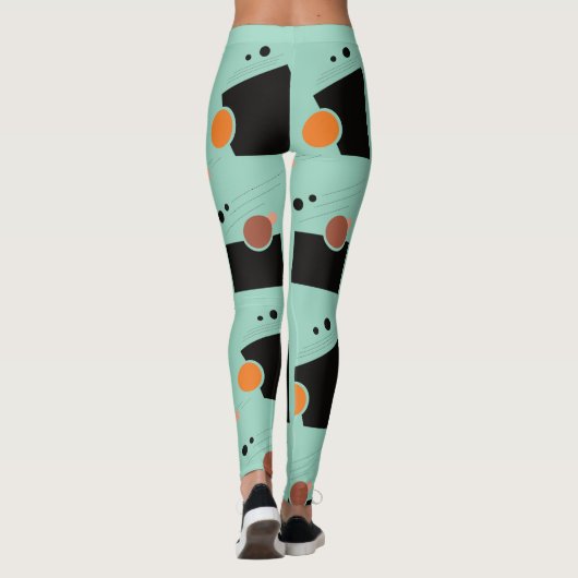 Levendig groen Abstract patroon Leggings (Achterkant)