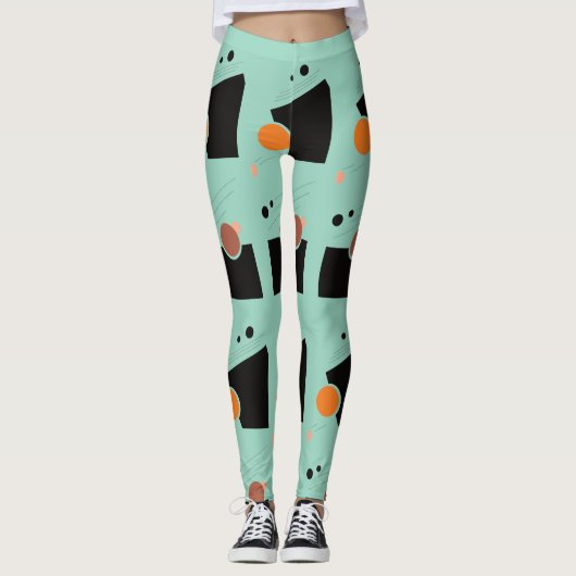 Levendig groen Abstract patroon Leggings (Voorkant)