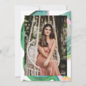 Levendig Groen Artistieke Foto Afstudeerfeest Kaart (Achterkant)