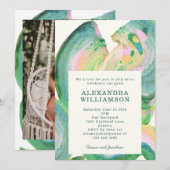 Levendig Groen Artistieke Foto Afstudeerfeest Kaart (Voorkant / Achterkant)