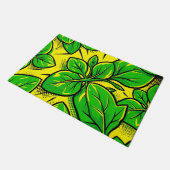 Levendig groen blad Pop Art-patroon Deurmat (Schuin)