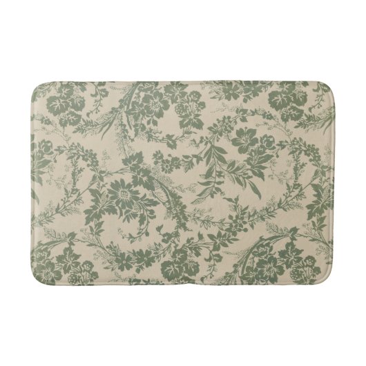  levendig groen bloemmotief badmat (Voorkant)