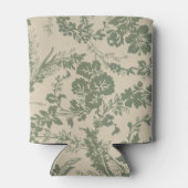 levendig groen bloemmotief blikjeskoeler (Achterkant)