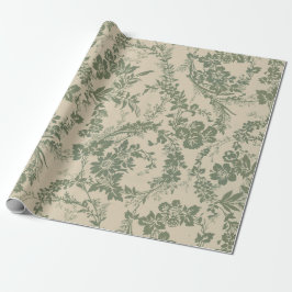 levendig groen bloemmotief cadeaupapier