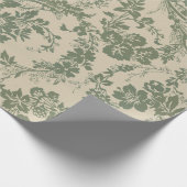 levendig groen bloemmotief cadeaupapier (Hoek)