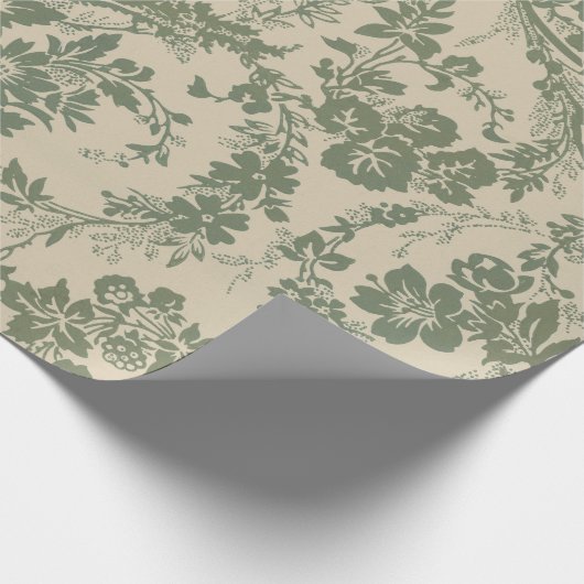  levendig groen bloemmotief cadeaupapier (Hoek)