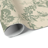 levendig groen bloemmotief cadeaupapier (Rol Hoek)