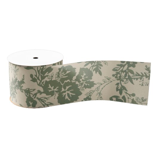  levendig groen bloemmotief grosgrain lint (Spoel)