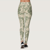  levendig groen bloemmotief leggings (Achterkant)