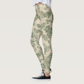  levendig groen bloemmotief leggings (Links)