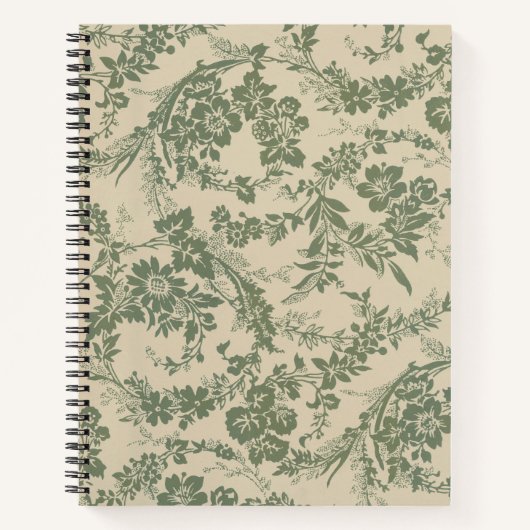 levendig groen bloemmotief notitieboek (Voorkant)