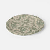  levendig groen bloemmotief papieren bordje (Gekanteld)