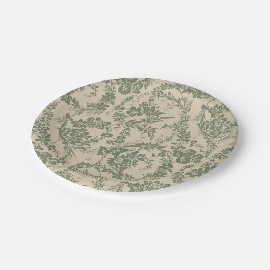  levendig groen bloemmotief papieren bordje (Gekanteld)