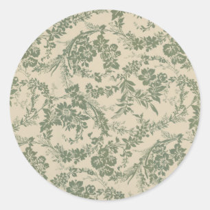 levendig groen bloemmotief ronde sticker