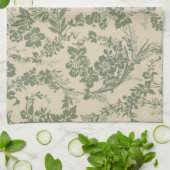 levendig groen bloemmotief theedoek (Gevouwen)