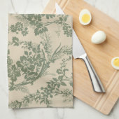  levendig groen bloemmotief theedoek (Quarter Fold)