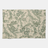 levendig groen bloemmotief theedoek (Horizontaal)