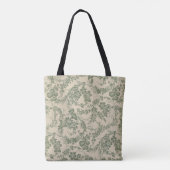 levendig groen bloemmotief tote bag (Achterkant)