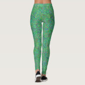 Levendig groen cyclisch chaospatroon leggings (Achterkant)