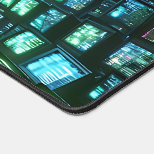 Levendig groen en blauw High-Tech Hacker's Lair Bureaumat (Hoek)