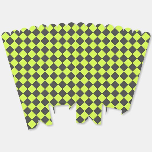 Levendig groen en grijs diamant geruit patroon bedankdoosjes (Ongevouwen)