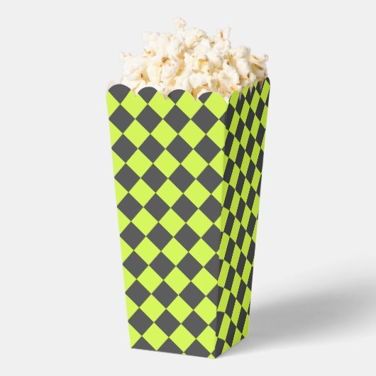 Levendig groen en grijs diamant geruit patroon bedankdoosjes (Popped)