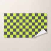 Levendig groen en grijs geruit patroon bad handdoek (Handdoek)