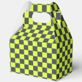 Levendig groen en grijs geruit patroon dank u bedankdoosjes (Achterkant)