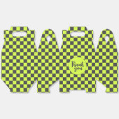 Levendig groen en grijs geruit patroon dank u bedankdoosjes (Ongevouwen)