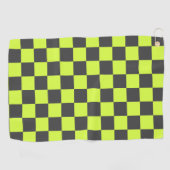 Levendig groen en grijs geruit patroon golfhanddoek (Horizontaal)